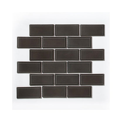 Dark Grey Bevelled Metro Ceramic Mosaic Wall Tile TilesDecor