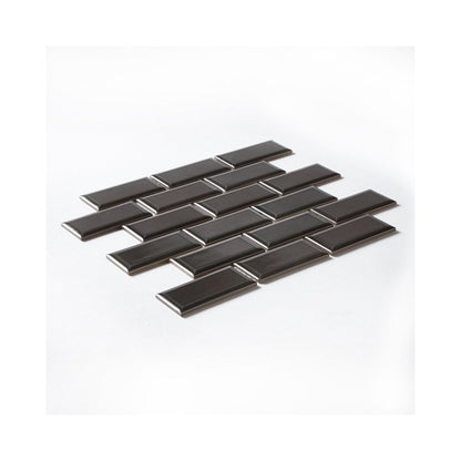 Dark Grey Bevelled Metro Ceramic Mosaic Wall Tile TilesDecor