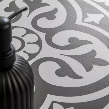 Devonstone Black Pattern Wall and Floor Ceramic 45x45cm Tile TilesDecor
