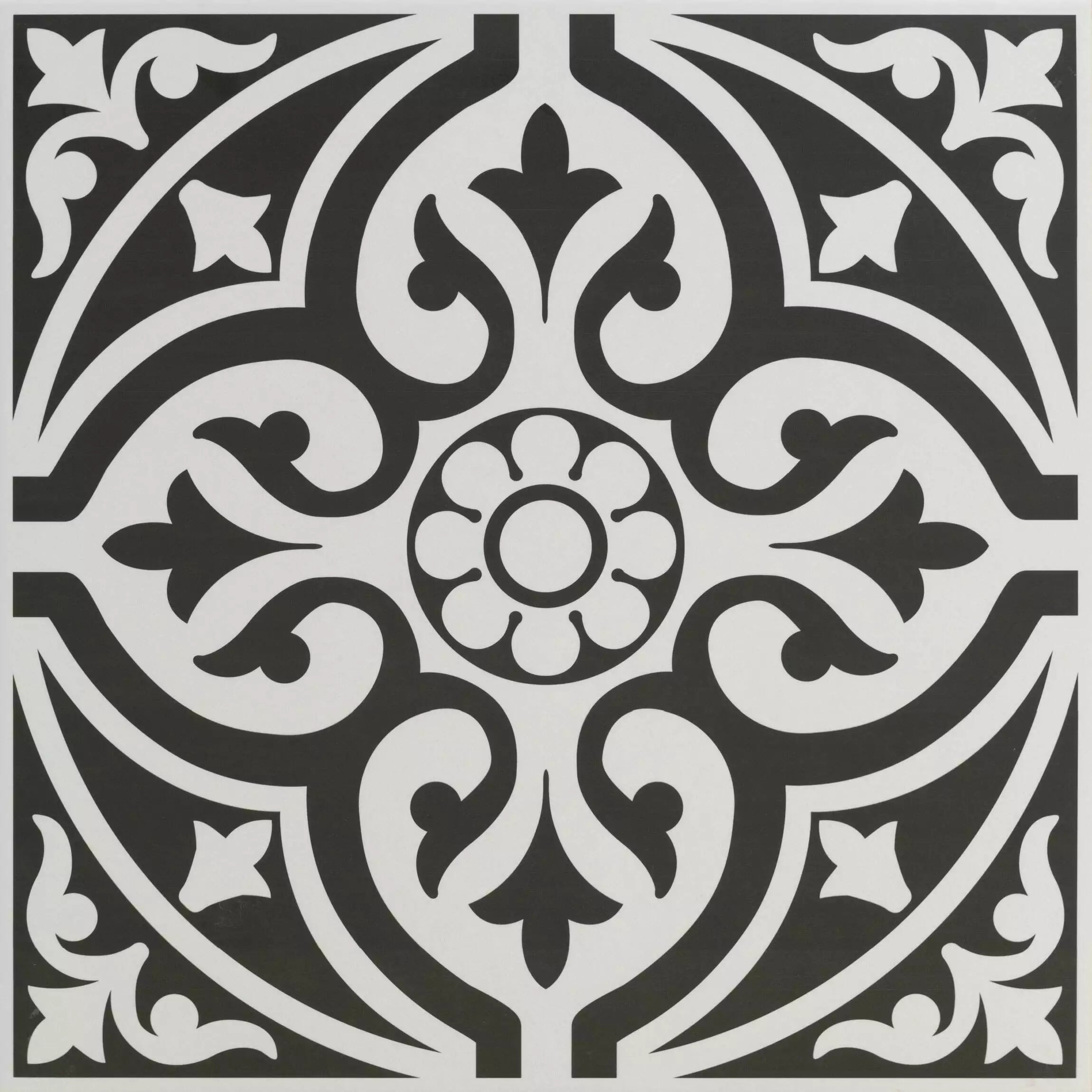 Devonstone Black Pattern Wall and Floor Ceramic 45x45cm Tile TilesDecor