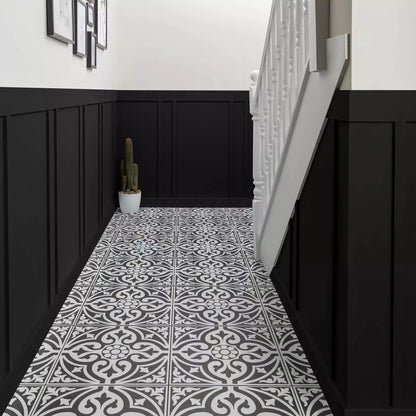 Devonstone Black Pattern Wall and Floor Ceramic 45x45cm Tile TilesDecor