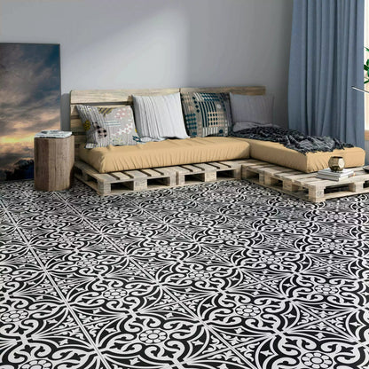 Devonstone Black Pattern Wall and Floor Ceramic 45x45cm Tile TilesDecor