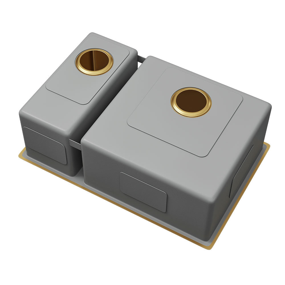 Ellsi Elite Inset/Undermounted Brushed Gold Effect Stainless Steel Sink, PDT-000008 Ellsi