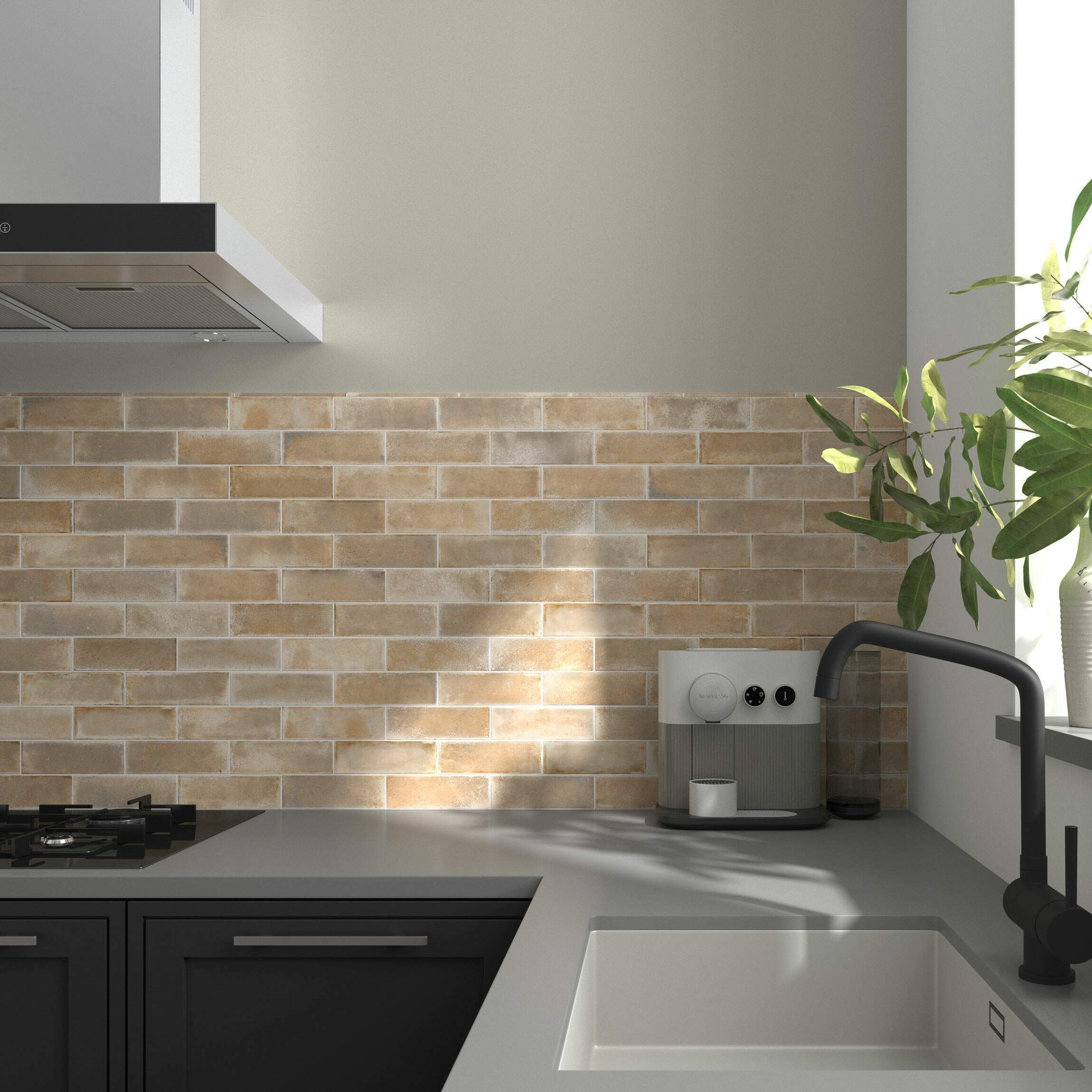 Enrichio Yellow Brick Stone Effect 18x6cm Wall and Floor Tile TilesDecor