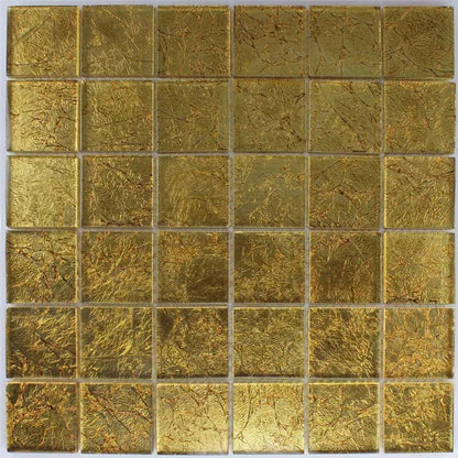 Golden Square Gold Glass Mosaic Wall Tile TilesDecor