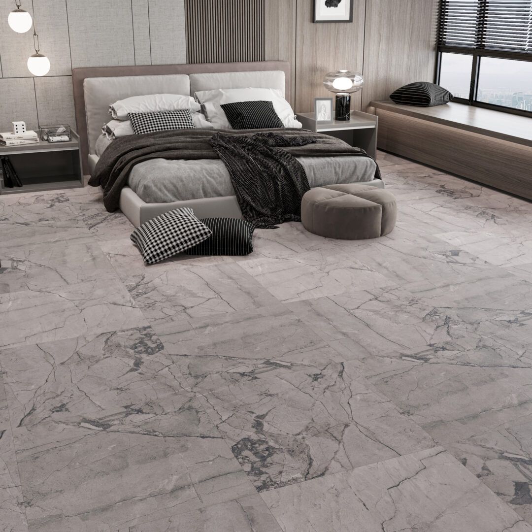 Carving Grey Matt Porcelain Tile 
