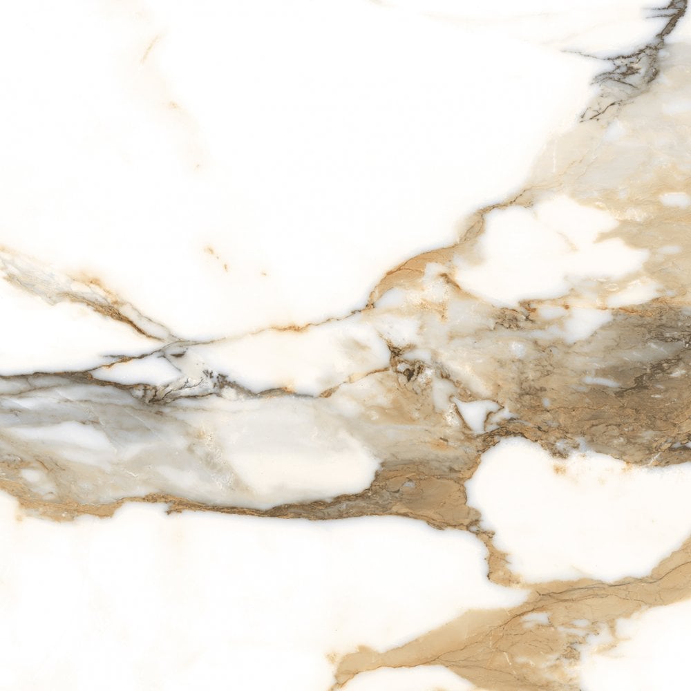 Gold Rectified Marble Effect Tile 