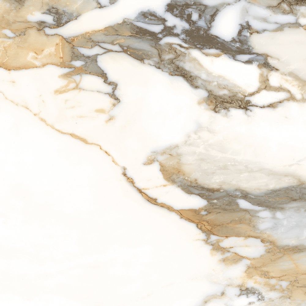 Gold Rectified Marble Effect Tile