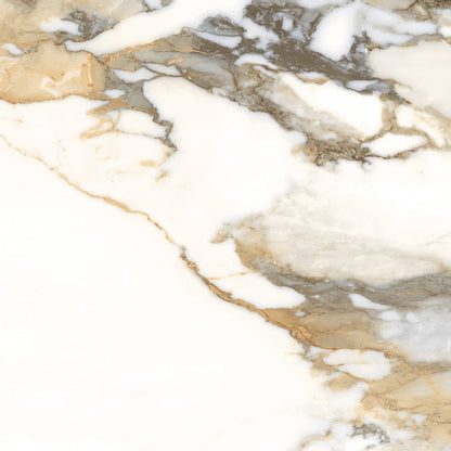 Gold Rectified Marble Effect Tile