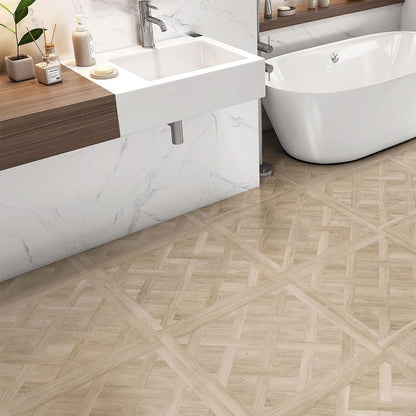 Homer Parquet Blonde Oak 600x600mm Wood Effect Floor Tile TilesDecor