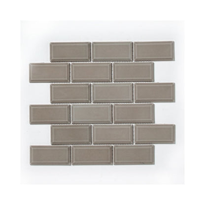 Light Grey Bevelled Metro Ceramic Mosaic Wall Tile TilesDecor