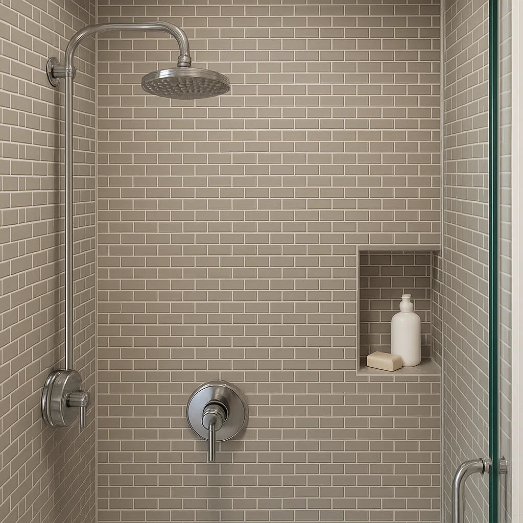 Light Grey Bevelled Metro Ceramic Mosaic Wall Tile TilesDecor