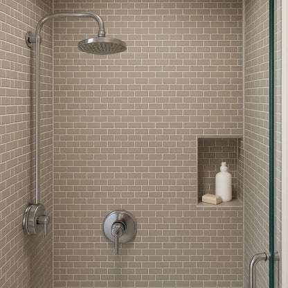 Light Grey Bevelled Metro Ceramic Mosaic Wall Tile TilesDecor