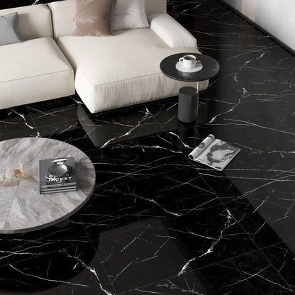 Mercallo Black Polished Porcelain Tile TilesDecor
