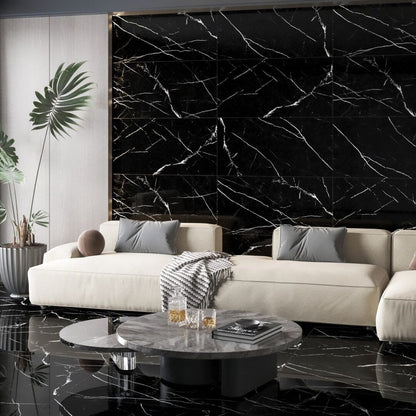 Black Polished Porcelain Tile TilesDecor