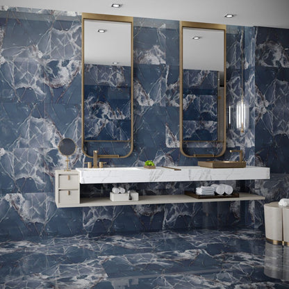 Modena Onyx Blue Gloss Porcelain Tile TilesDecor