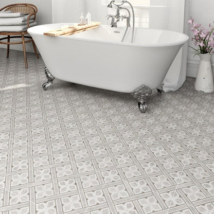 Mr Jones Charcoal Light Grey Wall and Floor Porcelain 33x33cm Pattern Tile TilesDecor