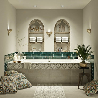 Mr Jones Charcoal Light Grey Wall and Floor Porcelain 33x33cm Pattern Tile TilesDecor