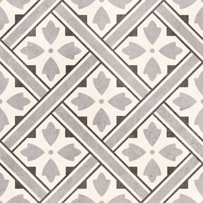 Mr Jones Durham Charcoal Dark Grey Wall and Floor Porcelain 45x45cm Pattern Tile TilesDecor