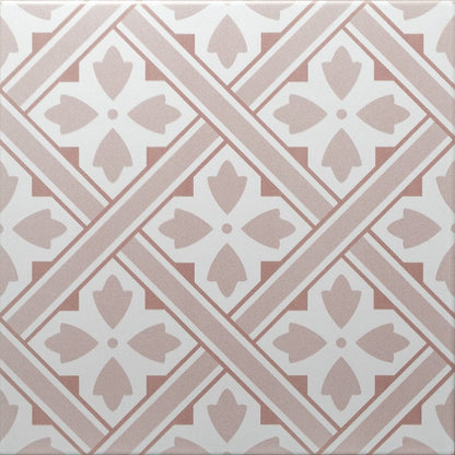 Mr Jones Pink Wall and Floor Porcelain 33x33cm Pattern Tile TilesDecor