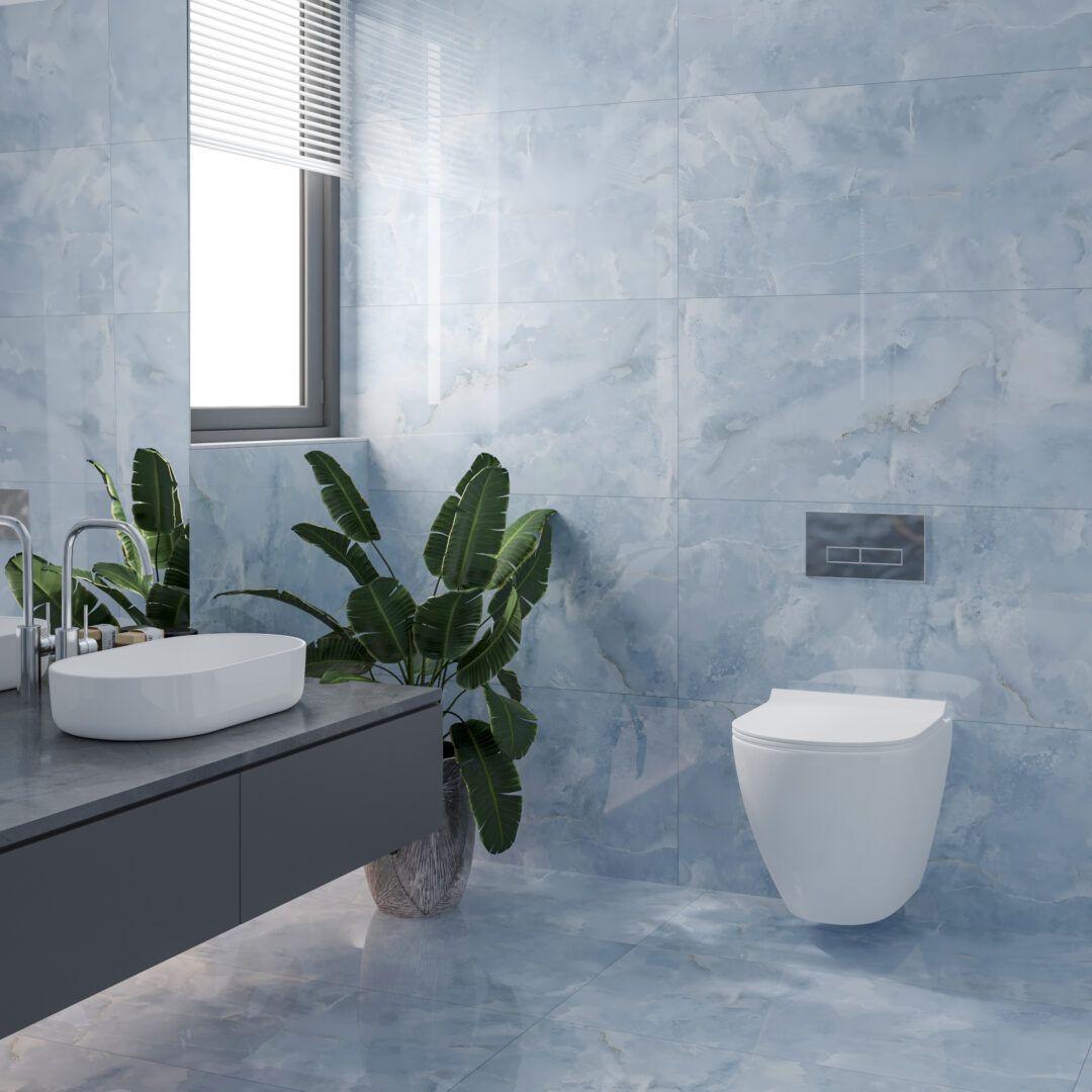 Blue Onyx Polished Porcelain Tile TilesDecor