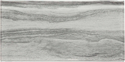 Oasis Wave Grey Wood Effect Glass Metro 75x150mm Wall Tile TilesDecor
