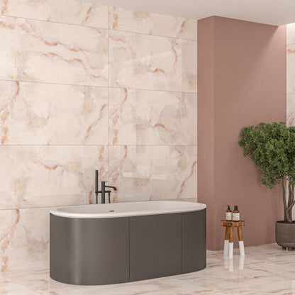 Onyx Pink Polished Porcelain Tile TilesDecor