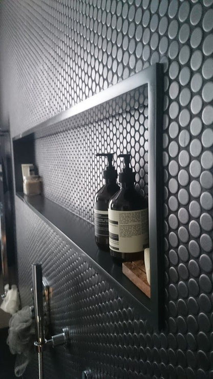 Unglazed Penny Black Mosaic Tiles 