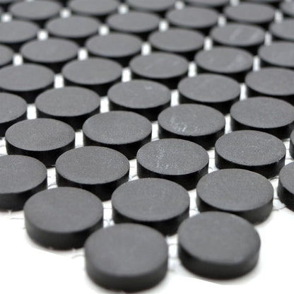 Unglazed Penny Black Mosaic Tiles 
