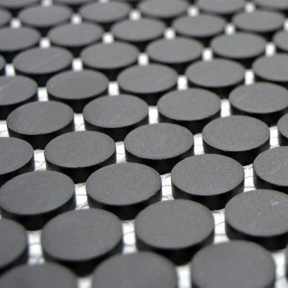 Unglazed Penny Black Mosaic Tiles 