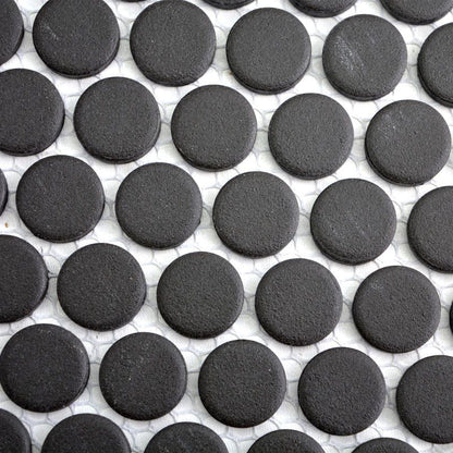 Unglazed Penny Black Mosaic Tiles 