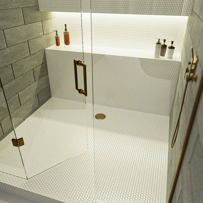 Penny Matt White Hexagon Porcelain Floor and Wall Mosaic 300x260mm Tile TilesDecor