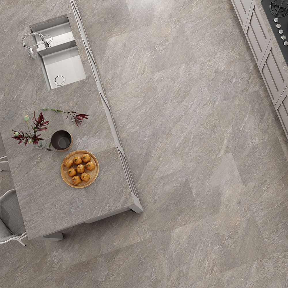 Rome Gris Grey Matt Stone Effect Porcelain Floor 600x600mm Tile TilesDecor