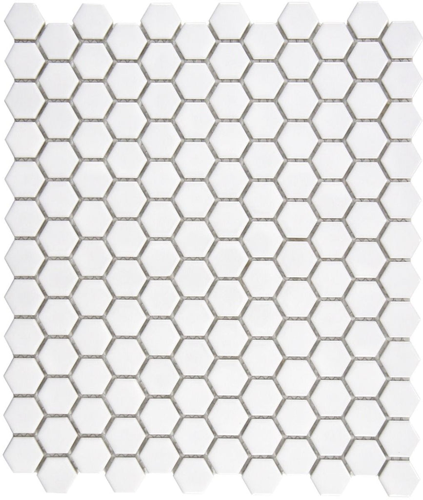 Shapes Hexagon Gloss White Floor and Wall Porcelain Mosaic Tile TilesDecor