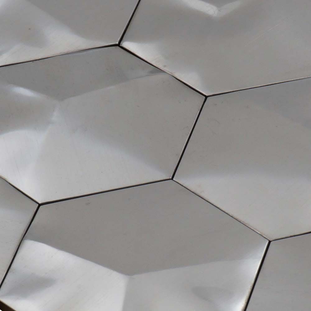 Silver Hexagon 3D Wall Mosaic Tile TilesDecor