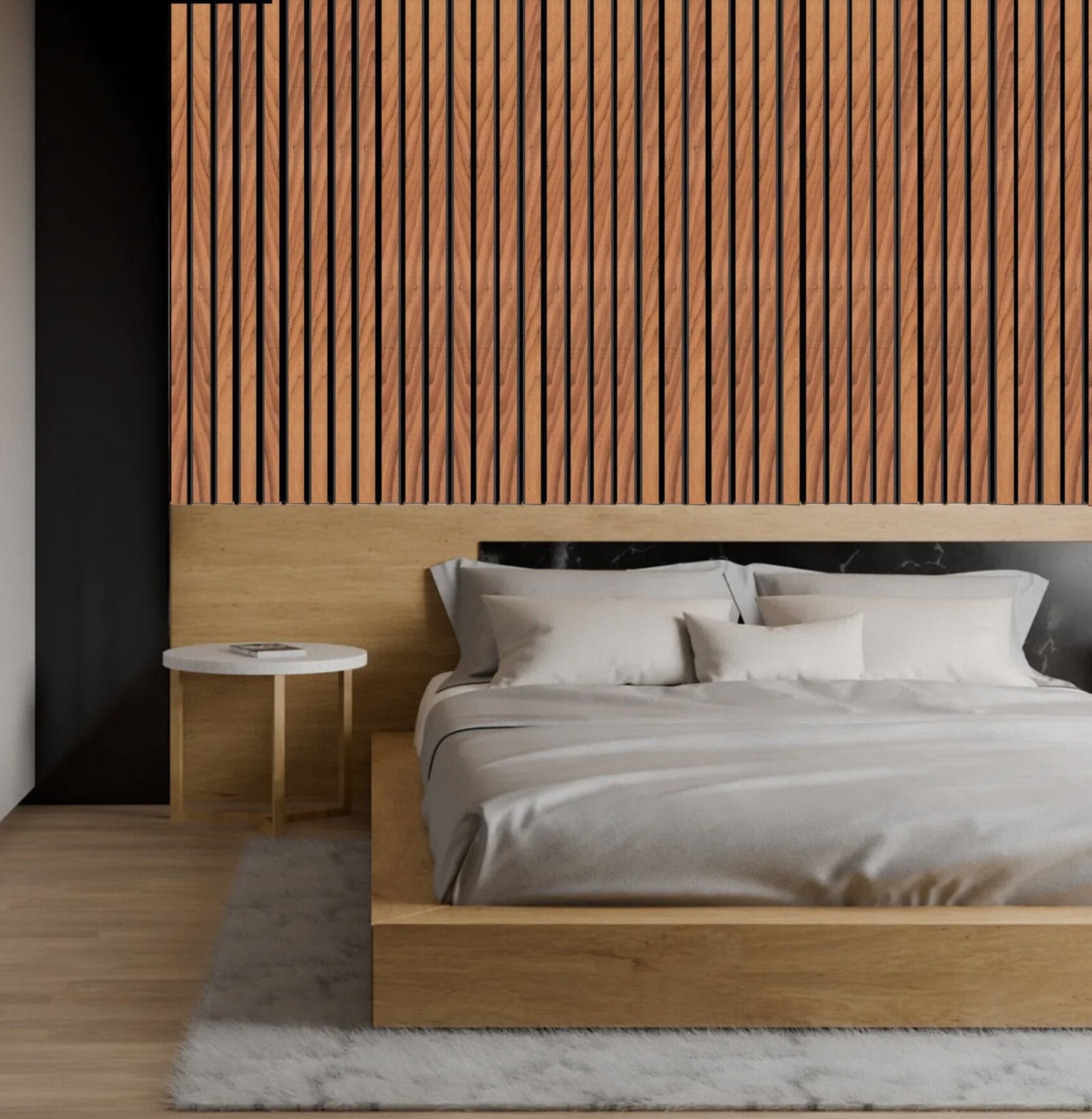 Smoked Oak Luxury Acoustic Wall Panel Tiles Decor