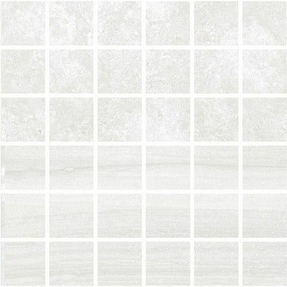 Spaces Ice Grey Stone Effect Square Mosaic Sheet 300x300mm Floor and Wall Tile TilesDecor