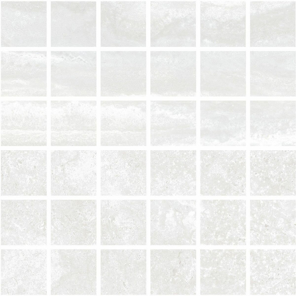 Spaces Ice Grey Stone Effect Square Mosaic Sheet 300x300mm Floor and Wall Tile TilesDecor