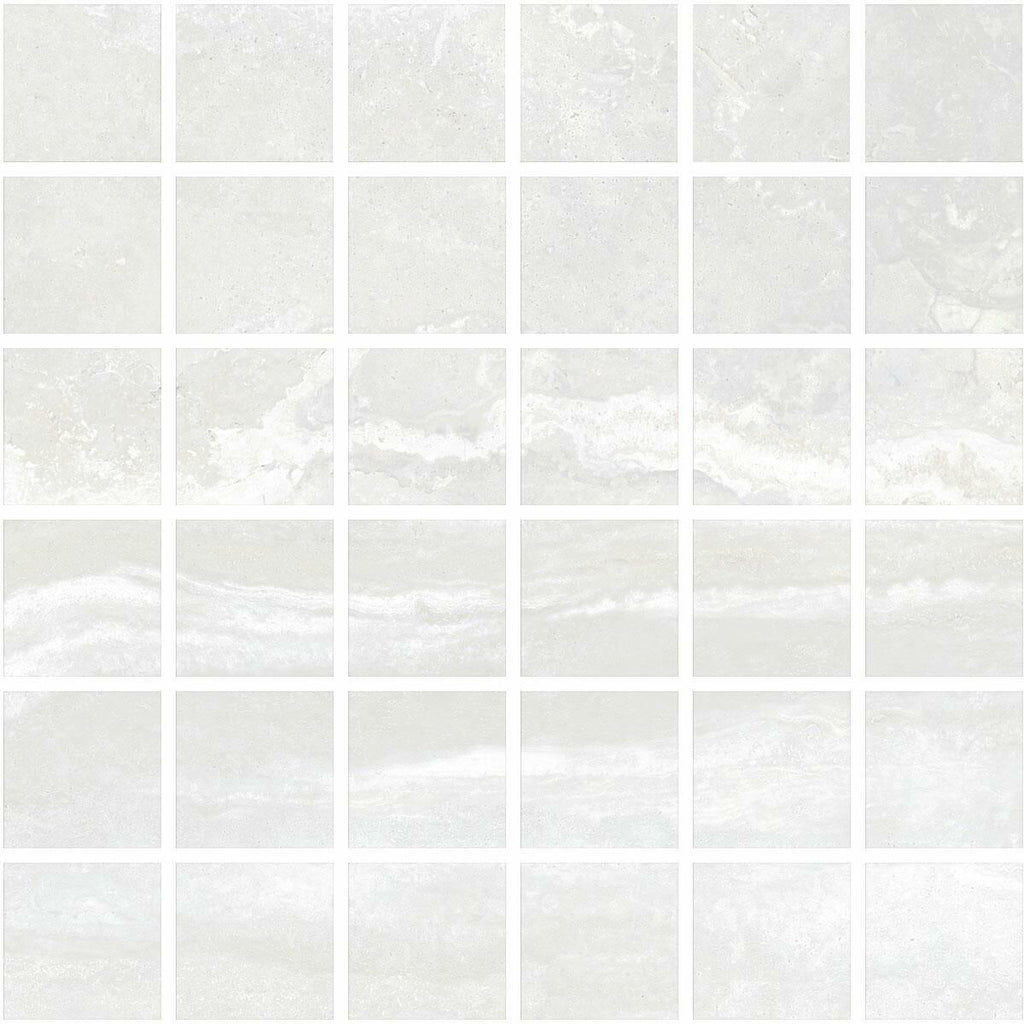 Spaces Ice Grey Stone Effect Square Mosaic Sheet 300x300mm Floor and Wall Tile TilesDecor