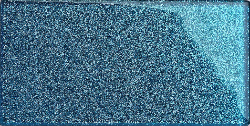 Sparkle Blue Glitter Glass Metro 75x150mm Wall Tile TilesDecor