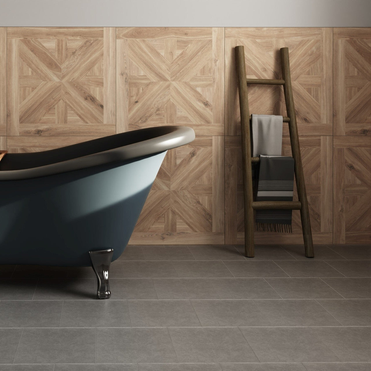 Star XL Parquet Rich Dark Oak Wood Effect 750x750mm Wall and Floor Tile TilesDecor
