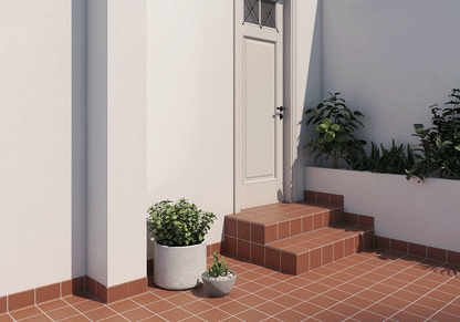 Terracotta Red 150x150mm Bullnose Ceramic Quarry Tile TilesDecor