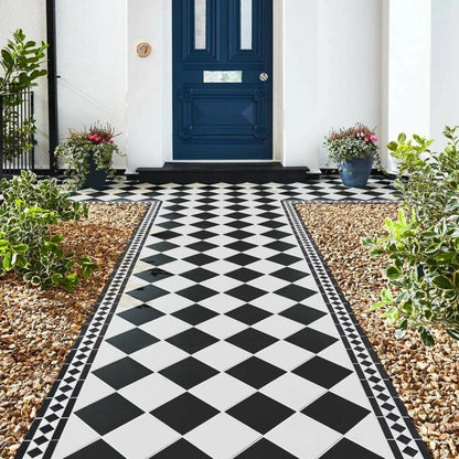 Traditional Victorian Black 150x150mm Quarry Floor Tile TilesDecor