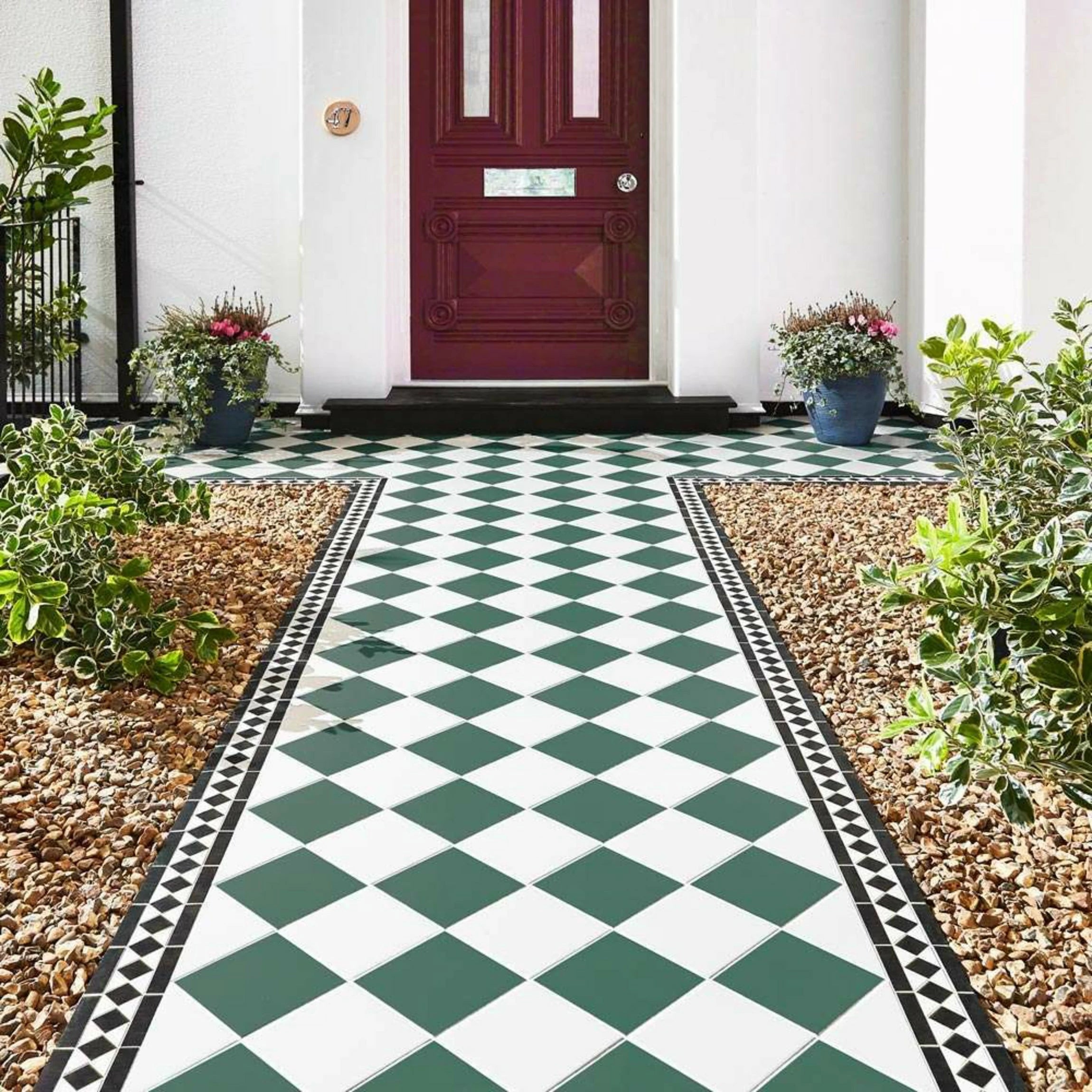 Traditional Victorian Green 150x150mm Quarry Floor Tile TilesDecor