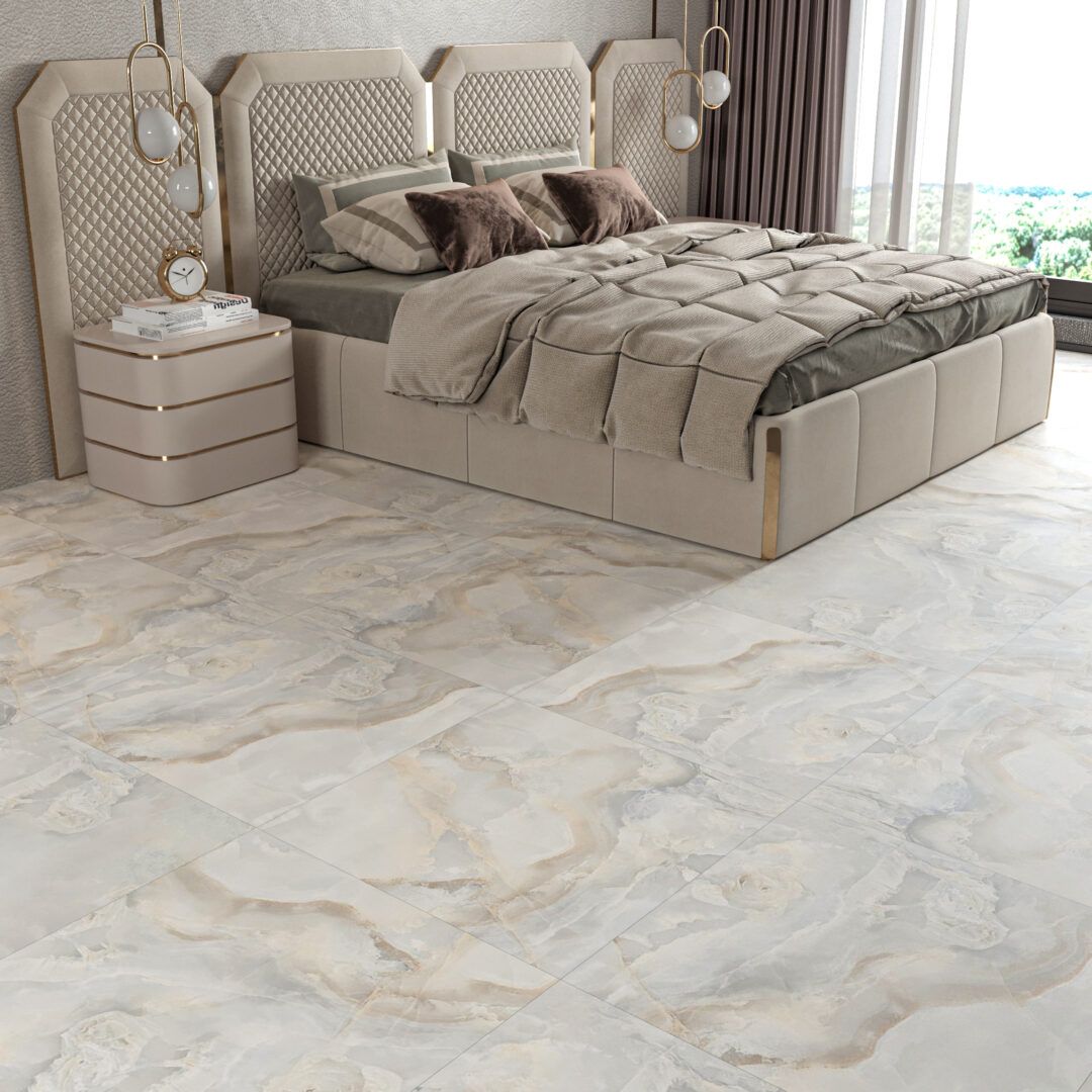 Trento Onyx Grey Stone Matt Porcelain Tile TilesDecor