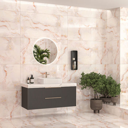 Trento Onyx Pink Polished Porcelain Tile