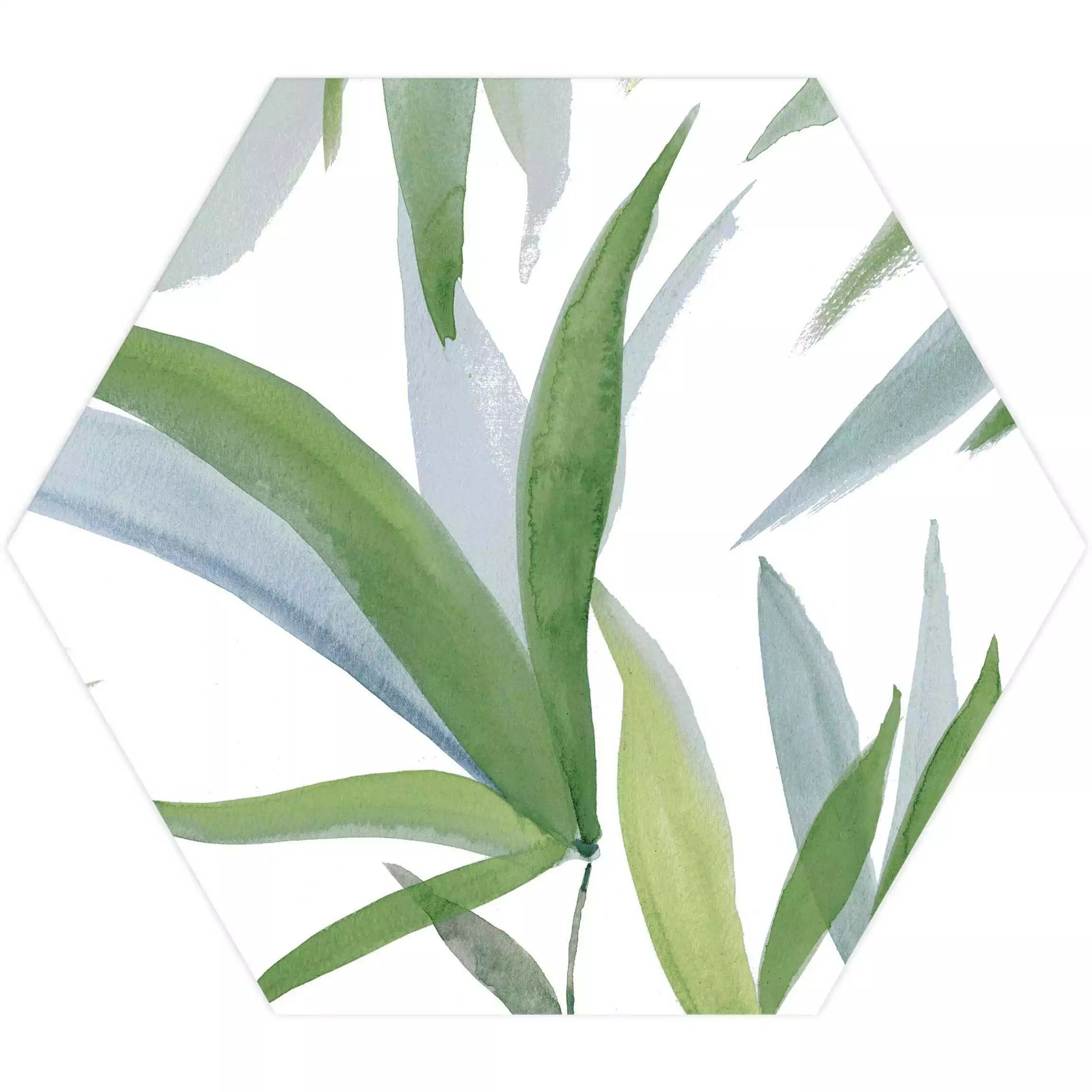 Tropical Forest Green Leaf Pattern Hexagon 333x285mm Pattern Wall and Floor Porcelain Tile TilesDecor