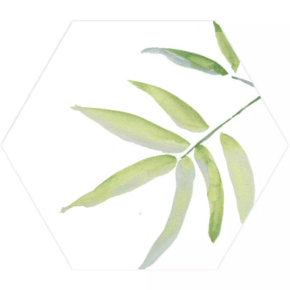 Tropical Forest Green Leaf Pattern Hexagon 333x285mm Pattern Wall and Floor Porcelain Tile TilesDecor