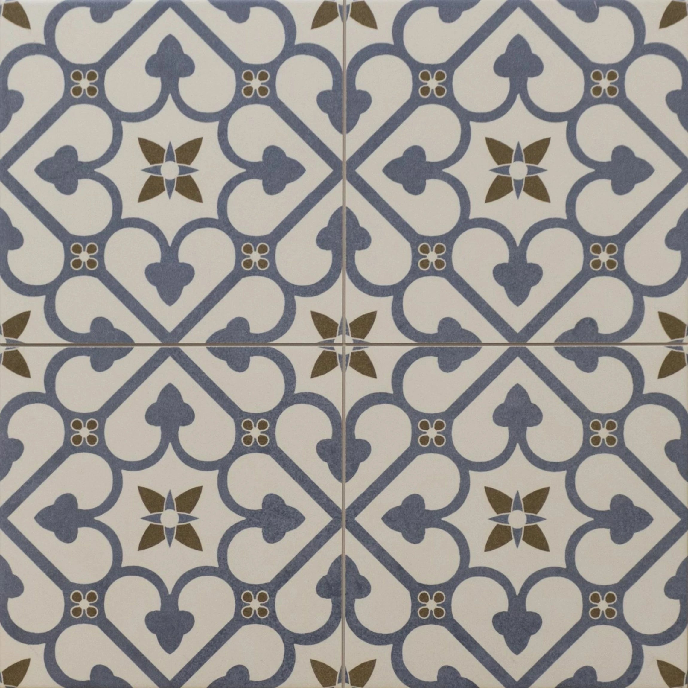 Valor Blue and White Pattern Porcelain Floor Tile TilesDecor