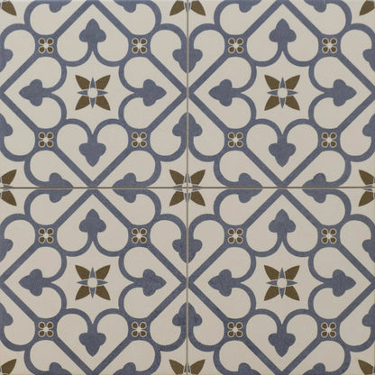 Valor Blue and White Pattern Porcelain Floor Tile TilesDecor